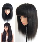 BOB04-Brazilian virgin Kinky straight machine made wig with bangs