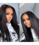 Whitney-Afro Curl hairline Italian yaki HD Lace front wig Brazilian virgin human hair Pre-plucked