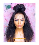 Rena-Indian virgin jerry curl glueless lace front wig