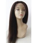 Olga-Kinky straight glueless lace front silk top wig