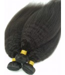 3 bundles kinky straight machine wefts Brazilian virgin