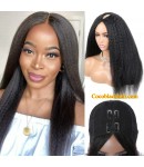 Aqur-Kinky straight V part wig Brazilian virgin human hair Quick & Easy Affordable Wig