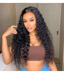 Nova-Deep curly Pre plucked Brazilian virgin 13x6 glueless lace front wig 