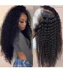 Emily60-pre plucked loose kinky curly Brazilian virgin 360 wig 