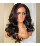 Lauren-4C hairline Loose Wave HD Lace front wig Brazilian virgin human hair Pre plucked