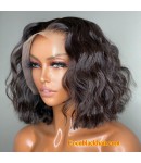 Wilma-Loose wave bob 13x6 wig Brazilian virgin human hair Pre plucked hairline middle parting