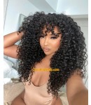 Emily76-Water wave bang bob wig Pre plucked Brazilian virgin 360 wig