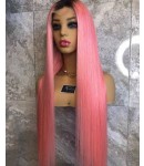 Gloria-Brazilian silky straight #n/pink full lace wig