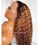 Makia-ombre color waves Pre plucked lace wig 