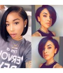 Nesha-Pre plucked Indian virgin short bob glueless 13x6 lace front wig