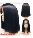 Bola-Silky Straight middle part bob style full lace wig Brazilian virgin human hair