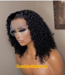 Lana-Transparent lace front wig Tight Deep Curl Brazilian virgin human hair pre plucked hairline 