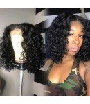 Emily47-pre plucked Brazilian water curly bob 360 wig 