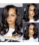 Emily46-pre plucked Brazilian wave bob 360 wig bleached knots