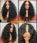 Jessy-U part wig wavy curly Brazilian virgin human hair 