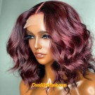 Angela 32-99j colored middle part bob style Brazilian virgin 5x5 HD lace closure wig 
