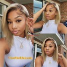 Louis-Ash blonde bob HD Lace front Wig Pre plucked Brazilian virgin human hair 