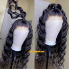 Angela 15-5x5 HD lace closure wig beachy wave 10A grade Brazilian virgin human hair 