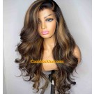 Missy-HD Lace 13x6 Wig Highlights Loose Wave Pre plucked Brazilian virgin human hair glueless lace front wig
