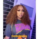 Emily43-pre plucked Brown curls 360 wig Brazilian virgin hair