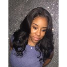 Lynn-Body wave glueless lace front silk top wig Brazilian virgin human hair