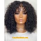 Emily100-Curly bangs 360 wig Brazilian virgin human hair 