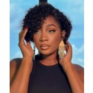 Alex-Curly pixie L parting Glueless lace front wig Brazilian virgin human hair