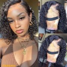 Emily27-Pre plucked deep curly bob 360 wig Brazilian virgin human hair