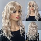 Lucy16-Wear and Go Wig Platinum Wave Curly With Fringe Virgin Human Hair 13x4 Lace Front Wig