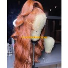 Gabby-13x6 HD Lace front Wig Ginger blonde Loose wave Brazilian virgin human hair Pre plucked