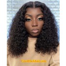Angela 19-Curly Bob 5x5 HD lace closure wig Brazilian virgin human hair Pre plucked hairline