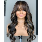 Angela 38- 5x5 HD lace closure wig Highlights loose wave Brazilian virgin human hair