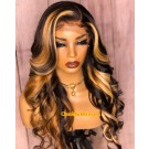 Angela 36-Honey blonde highlights loose wave 5x5 HD lace closure wig Brazilian virgin human hair