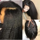 Mona-Brazilian virgin hair Italian yaki full lace silk top wig for black women 