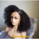 Emily87-Kinky curl bob 360 wig Pre plucked hairline Brazilian virgin human hair bleached knots
