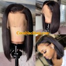Bose-Pre plucked blunt cut bob 13x6 wig Brazilian virgin human hair 