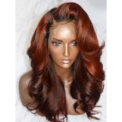 Emily70-Pre plucked Brazilian virgin loose big wave ombre color 360 wig 