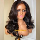 Lauren-4C hairline Loose Wave HD Lace front wig Brazilian virgin human hair Pre plucked