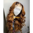 Emily65-Pre plucked loose wave ombre color 360 wig 100% Brazilian virgin hair