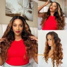 Angela 57-Ombre brown HLs 5x5 HD lace closure wig virgin human hair 
