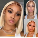 BOB08-Brazilian virgin #1b/613 bob glueless lace front wig