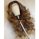 Angela 64-Ombre brown Pre plucked 5x5 HD lace closure wig Brazilian virgin human hair 