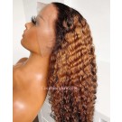 Makia-ombre color waves Pre plucked lace wig 