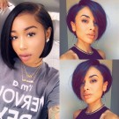 Nesha-Pre plucked Indian virgin short bob glueless 13x6 lace front wig