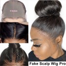 Rose-Fake scalp lace front 13x6 wig Pre plucked Brazilian virgin human hair 