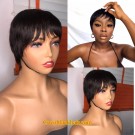 Robyn-Pixie cut wig Human hair Indian virgin 13x6 glueless lace front wig 