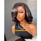 Angela 44-5x5 HD lace closure wig Side Part Curls Brazilian virgin human hair Pre plucked hairline 