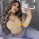 Nicole- Highlights Glueless lace front wig Brazilian virgin human hair Pre plucked