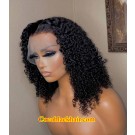 Lana-Transparent lace front wig Tight Deep Curl Brazilian virgin human hair pre plucked hairline 
