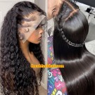 Macie-Transparent lace front wig Brazilian virgin human hair pre plucked hairline 